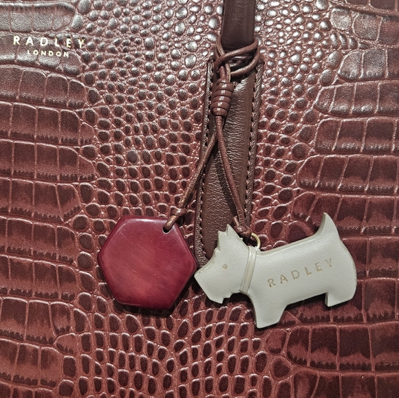 Radley London Croc Embossed Liverpool Multiway Grab Bag Oxblood Red - Picture 6 of 16